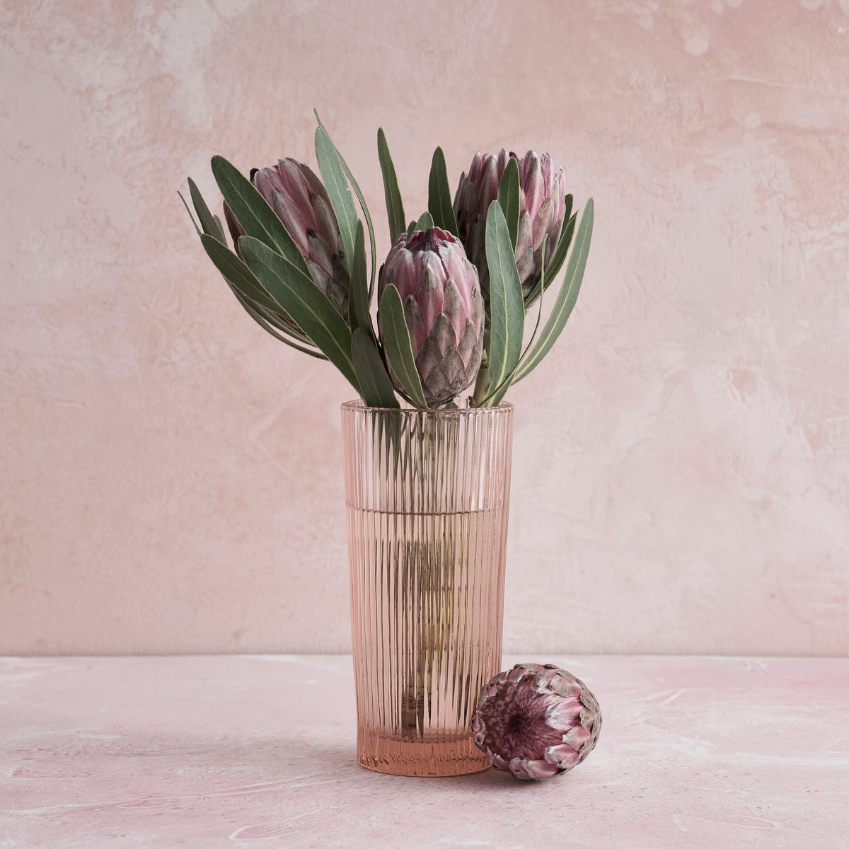 Pressed Pink Glass Column Vase – The Collective Home