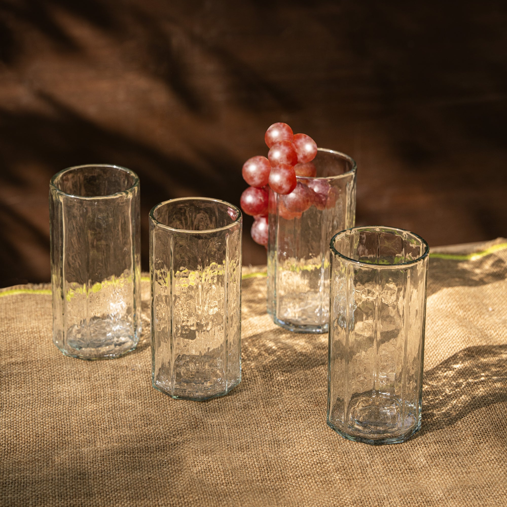 Pebbled Edge Tall Glass - Set of 4