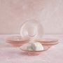 Pink Glass Small Plates - Set of 6