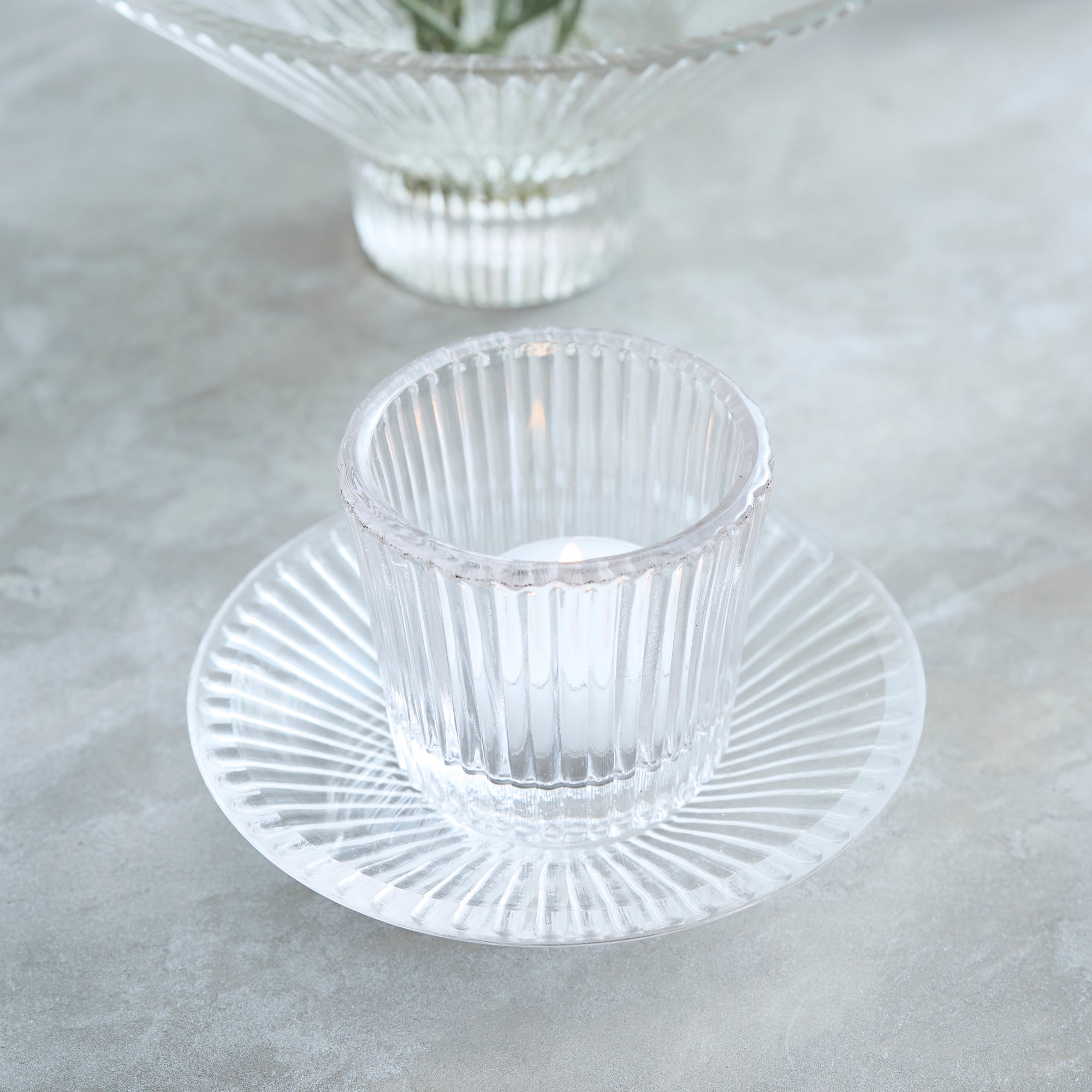 Clear Glass Tealight / Votive Holders - Set of 4