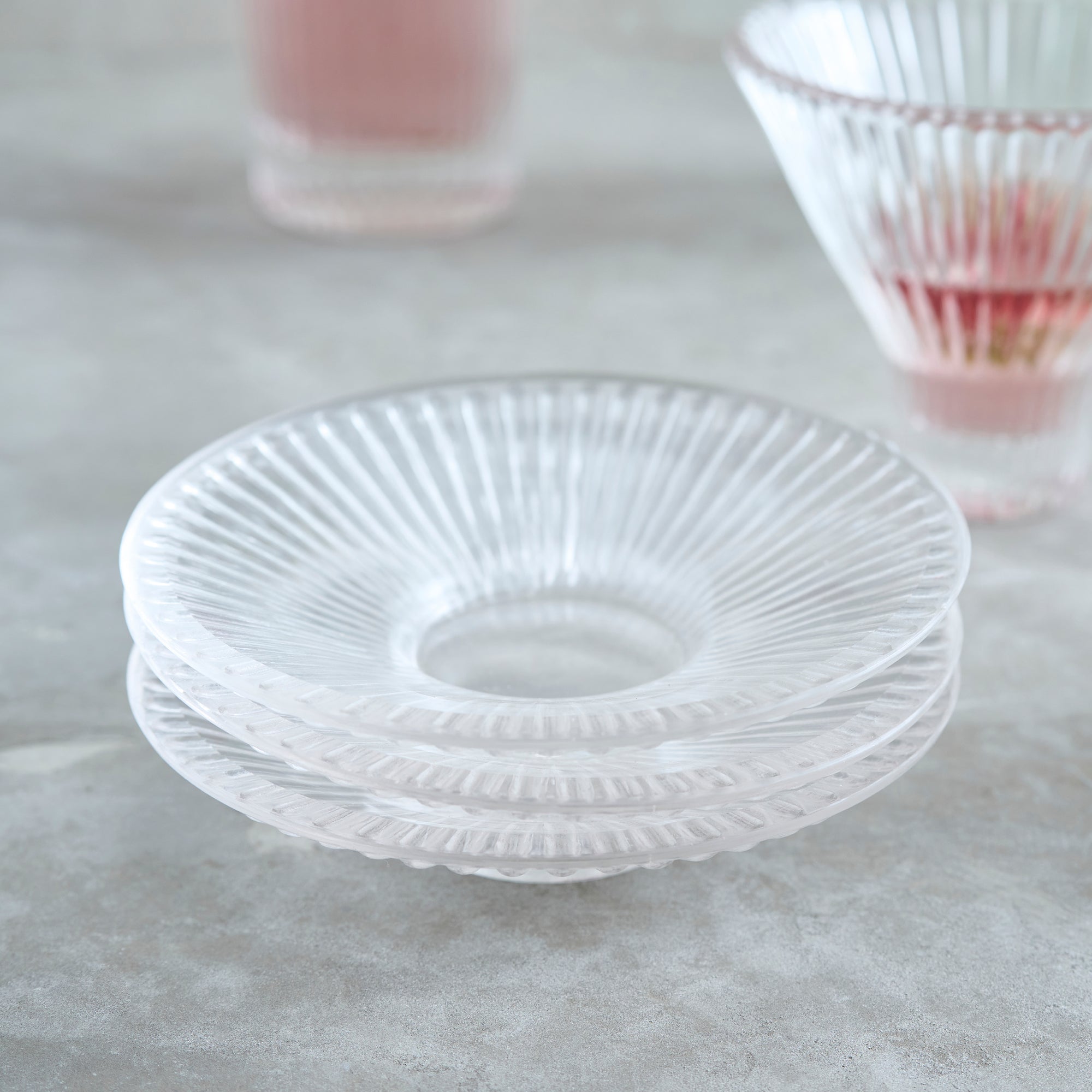 Clear Glass Small Plates - Set of 6